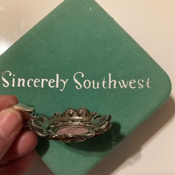 Vintage Carolyn Pollack Rhodonite Mixed Metal Enhancer - Picture 3 of 7